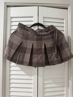 Hollister Plaid Pleated Mini Skirt